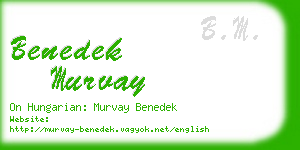 benedek murvay business card